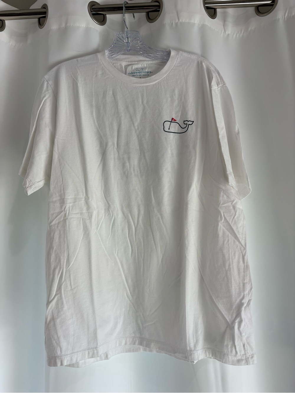 Vineyard Vines White Short-Sleeve Whale Tee with Small Golf Accent